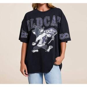 NEW GAMEDAY SOCIAL k-state philly split tee in washed black